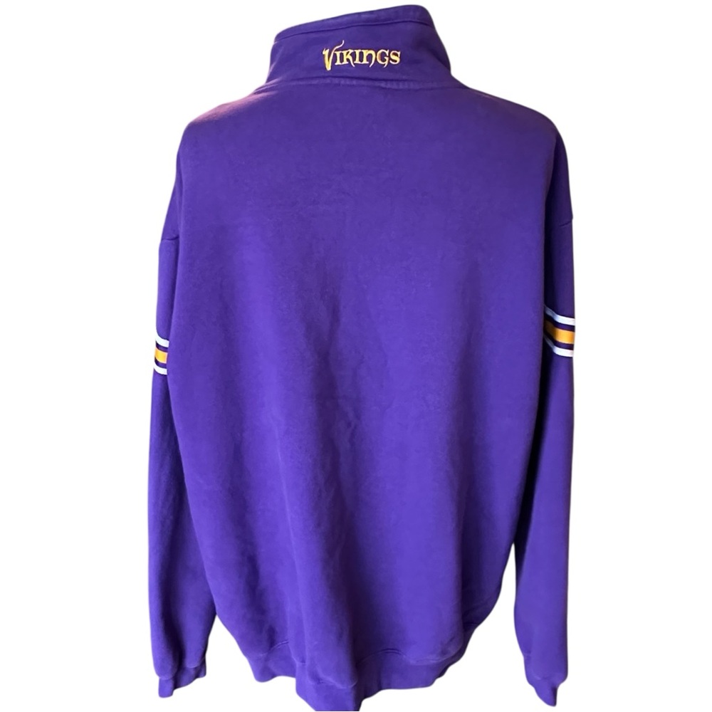 VTG Y2K Era Minnesota Vikings NFL Team Apparel 1/4 Zip Pullover Sweatshirt 2XL - Picture 2 of 11